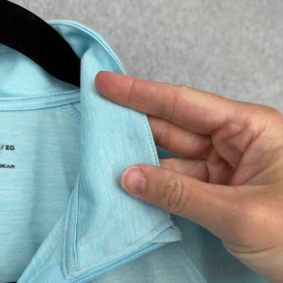 Under Armour Womens Loose Fit 1/4 Zip Pullover Top Size XL Baby Blue Lightweight - Picture 6 of 11